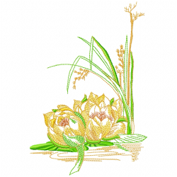 Flowers And Tree Embroidery Design 6